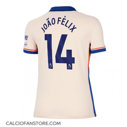 Maglia Calcio Chelsea Joao Felix #14 Seconda Divisa Donna 2024-25 Manica Corta